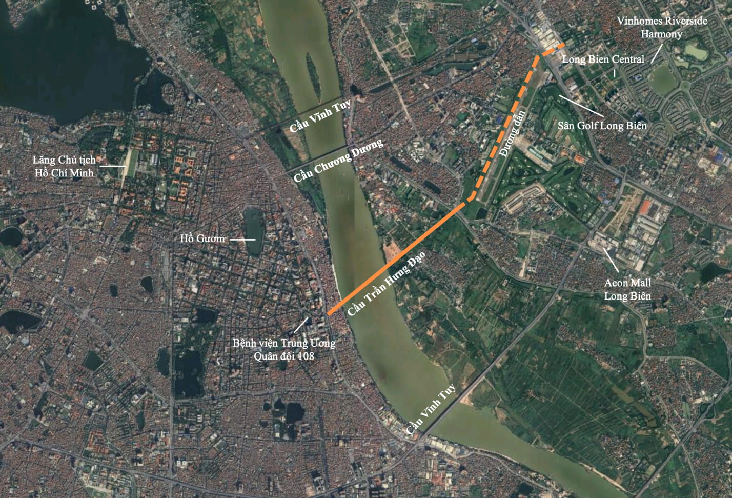 Vị trí chân câu Trần Hưng Đạo của Long Biên Central