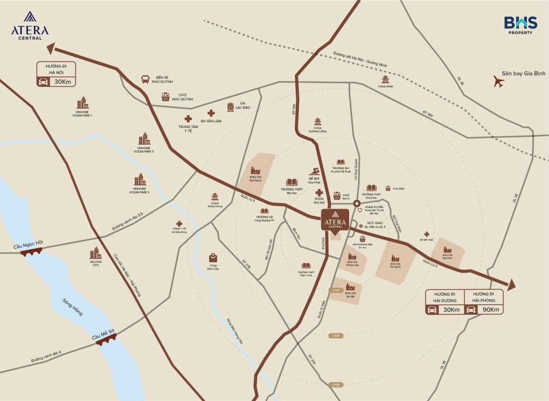 vị trí Atera Central