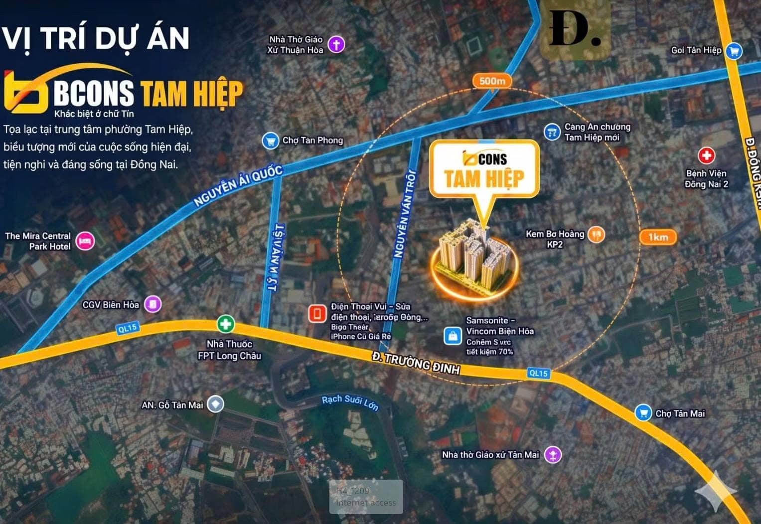 Vị trí Bcons Central Park