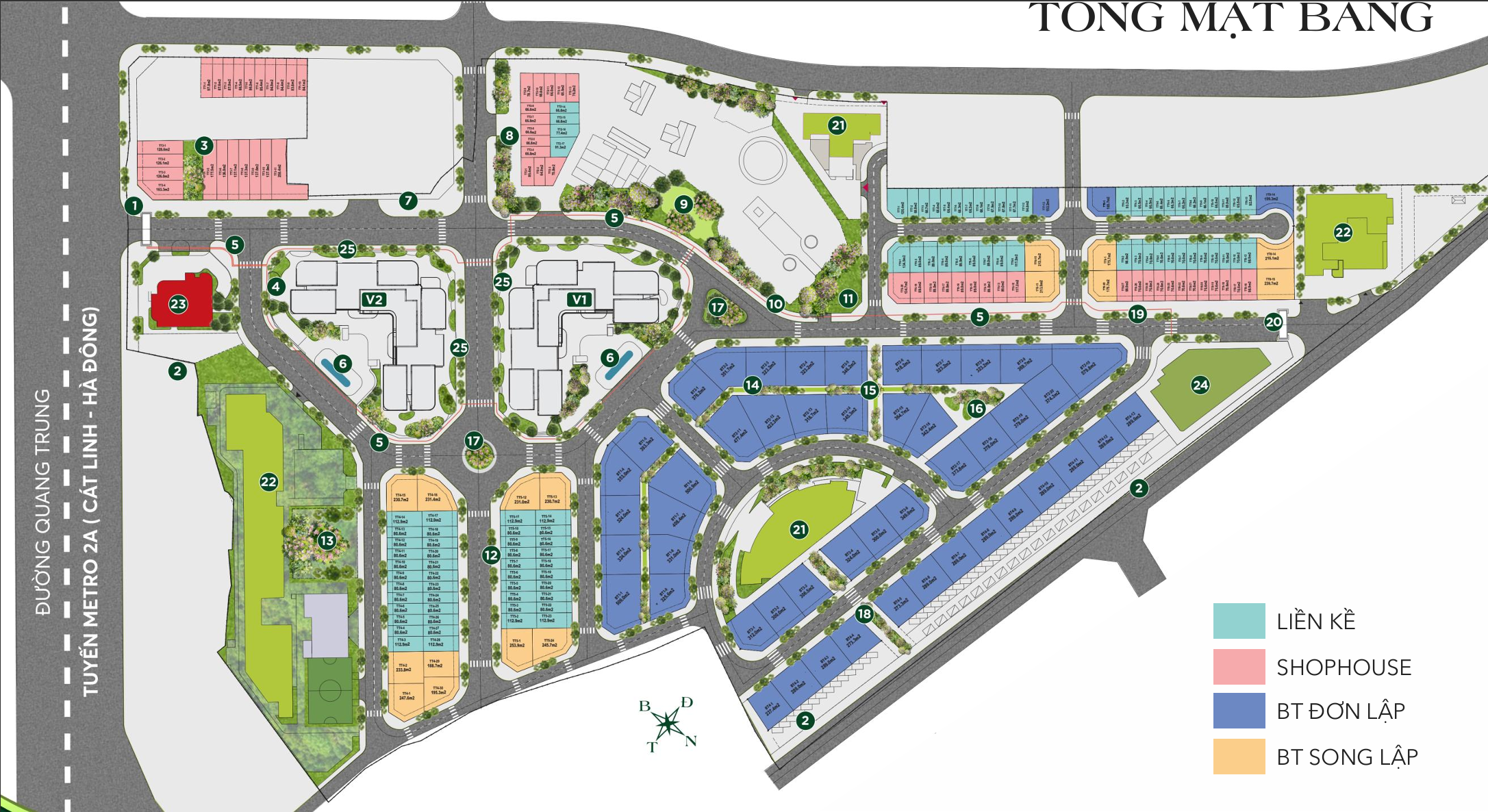 Khu thấp tầng Oasis Villas - The Vista Văn La