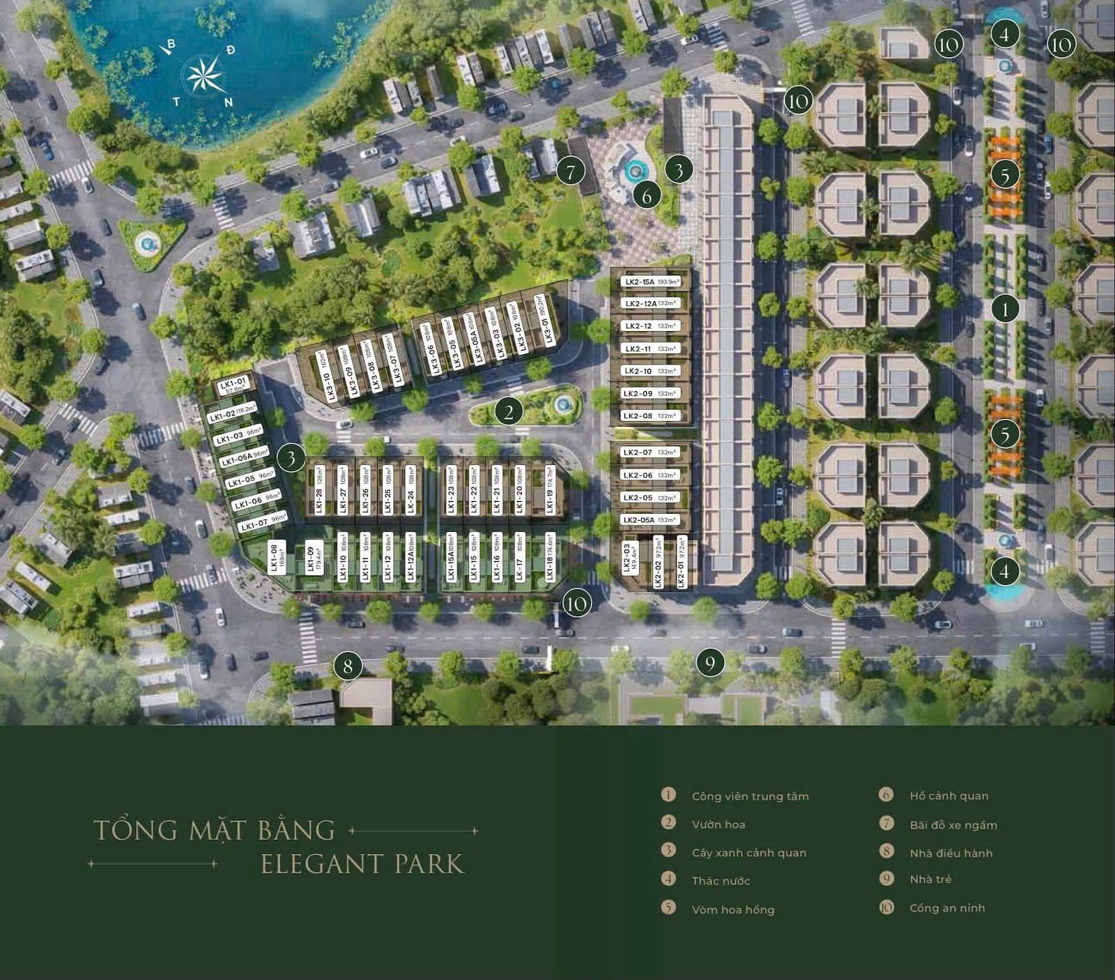 Mặt Bằng Thiết kế Elegant Park Thạch Bàn